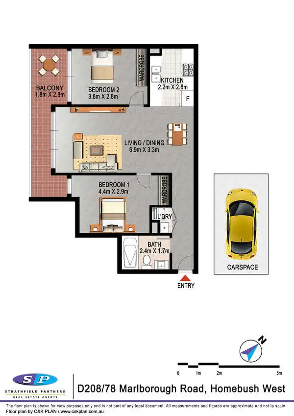 Floorplan of Homely apartment listing, 208/78 Marlborough Road, Homebush West NSW 2140