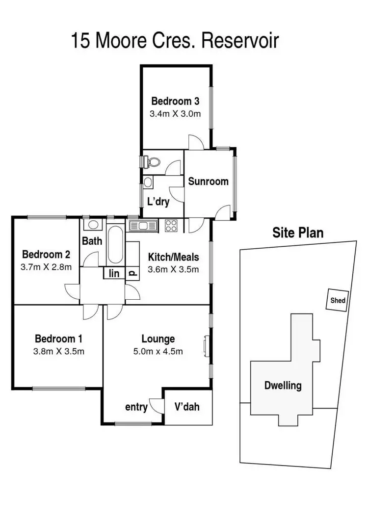Floorplan of Homely house listing, 15 Moore Crescent, Reservoir VIC 3073