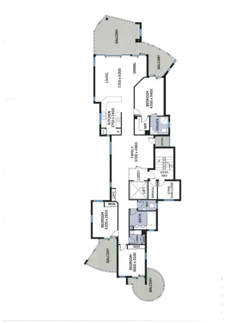 Floorplan of Homely apartment listing, 1/110 Oxlade Drive, New Farm QLD 4005
