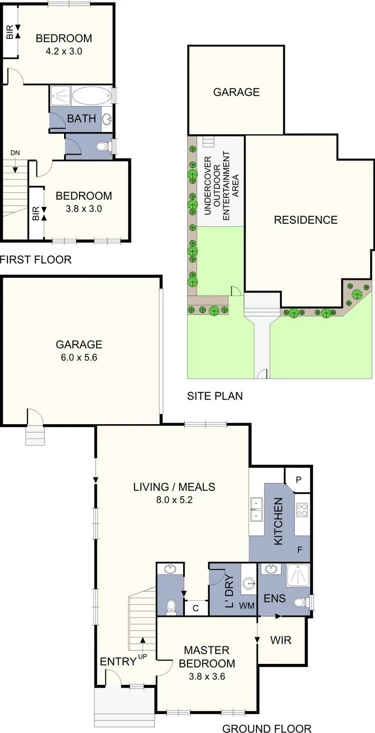 Floorplan of Homely townhouse listing, 1/16 Grevillia Road, Oak Park VIC 3046