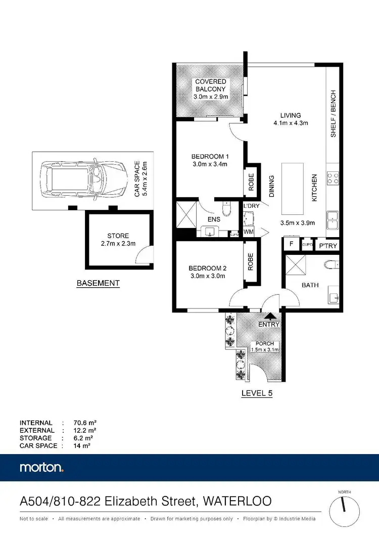 Floorplan of Homely apartment listing, A504/810-822 Elizabeth Street, Waterloo NSW 2017