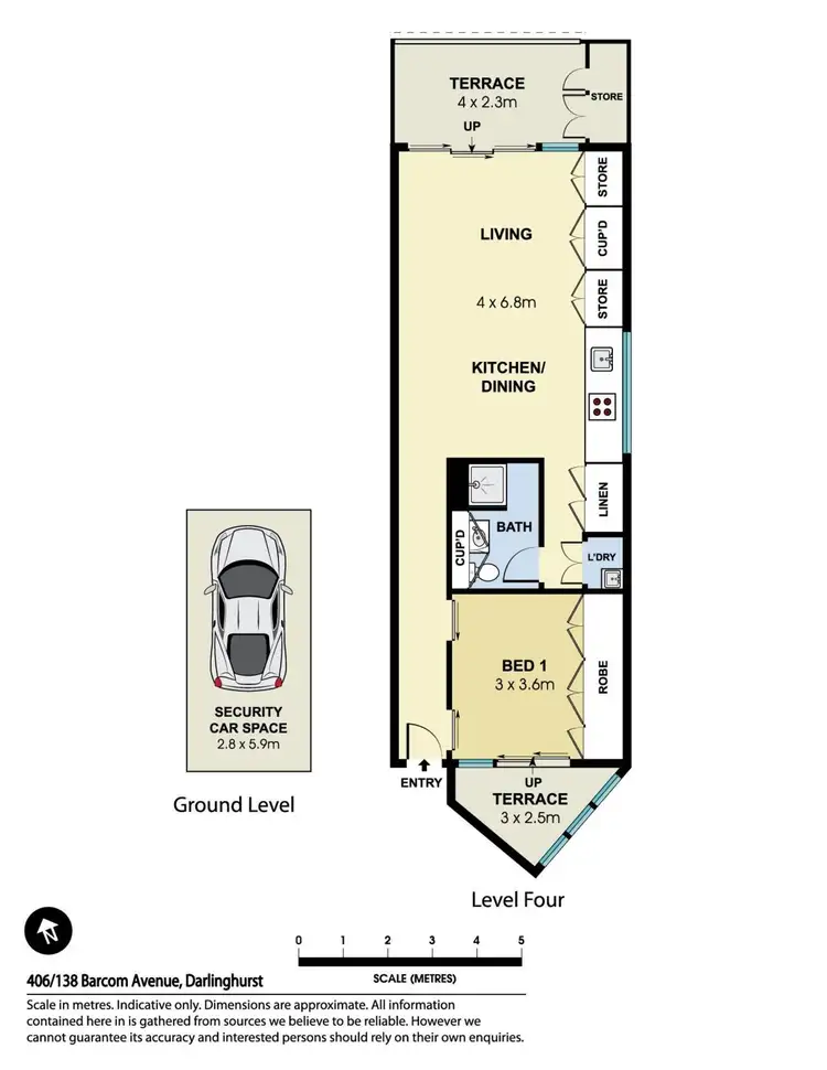 Floorplan of Homely apartment listing, 406/138 Barcom Avenue, Darlinghurst NSW 2010