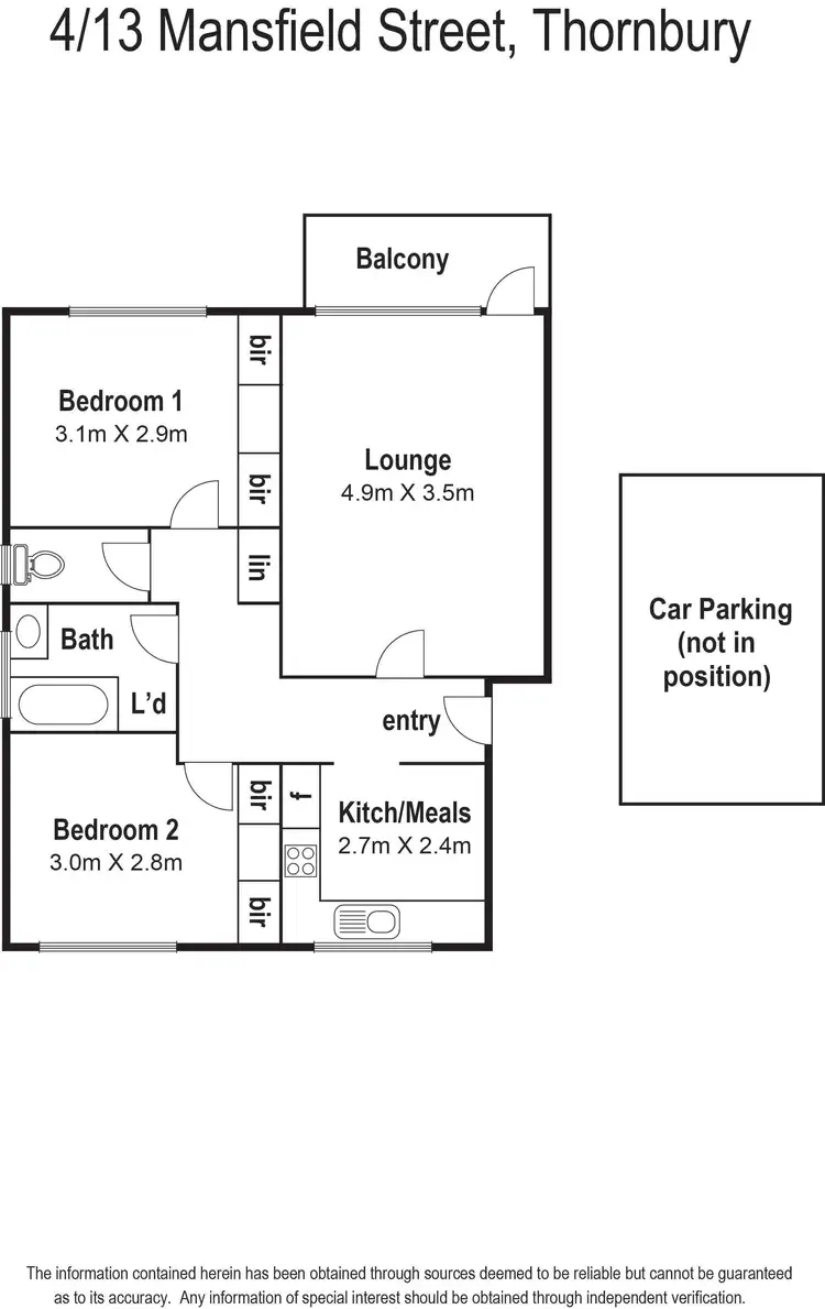Floorplan of Homely apartment listing, 4/13 Mansfield Street, Thornbury VIC 3071