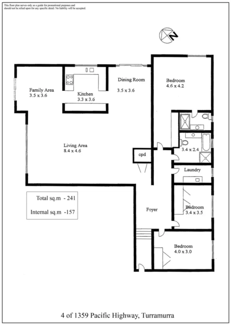 Floorplan of Homely unit listing, 4/1359 Pacific Highway, Turramurra NSW 2074
