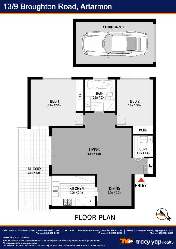 Floorplan of Homely unit listing, 13/9 Broughton Road, Artarmon NSW 2064