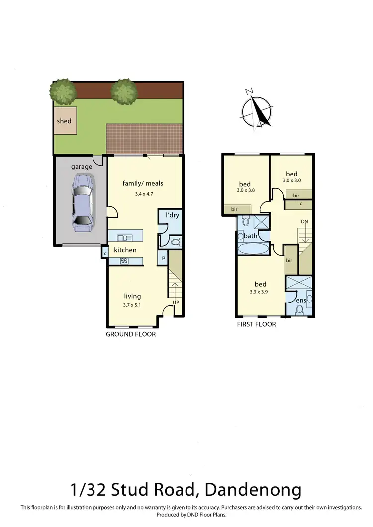 Floorplan of Homely townhouse listing, 1/32 Stud Road, Dandenong VIC 3175