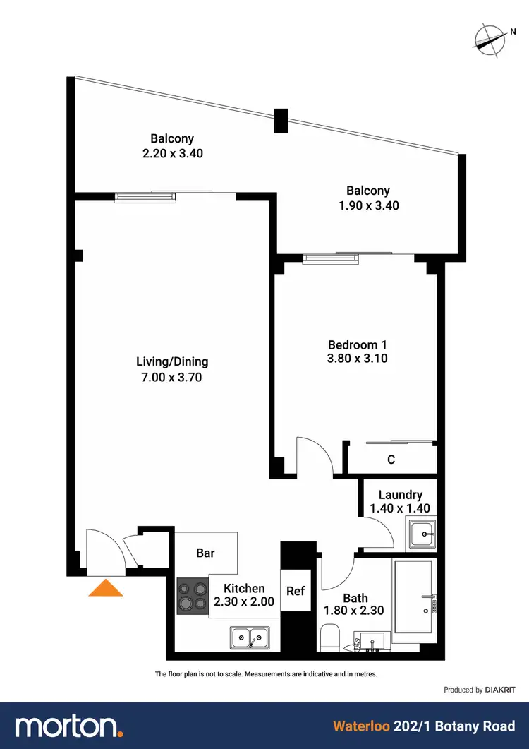 Floorplan of Homely apartment listing, 202/1 Botany Road, Waterloo NSW 2017