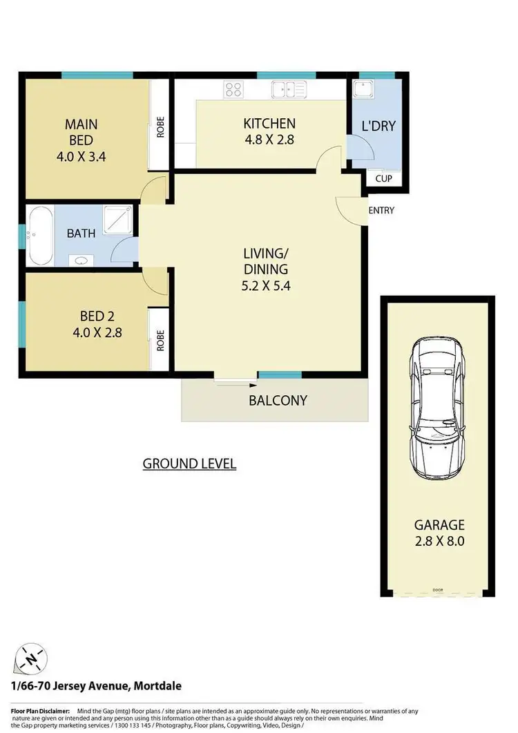 Floorplan of Homely unit listing, 1/66a Jersey Avenue, Mortdale NSW 2223