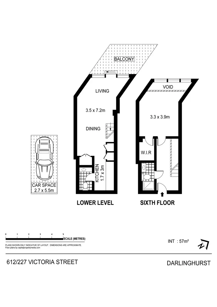 Floorplan of Homely apartment listing, 612/227 Victoria Street, Darlinghurst NSW 2010