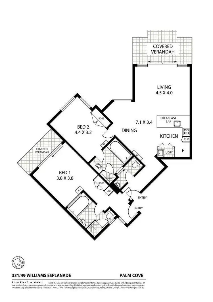 Floorplan of Homely apartment listing, 331/49-63 Williams Esplanade, Palm Cove QLD 4879