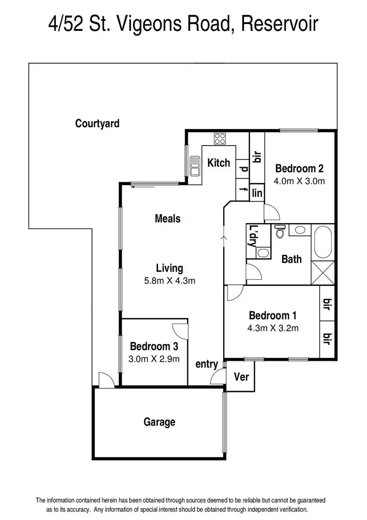 Floorplan of Homely unit listing, 4/52 St Vigeons Road, Reservoir VIC 3073