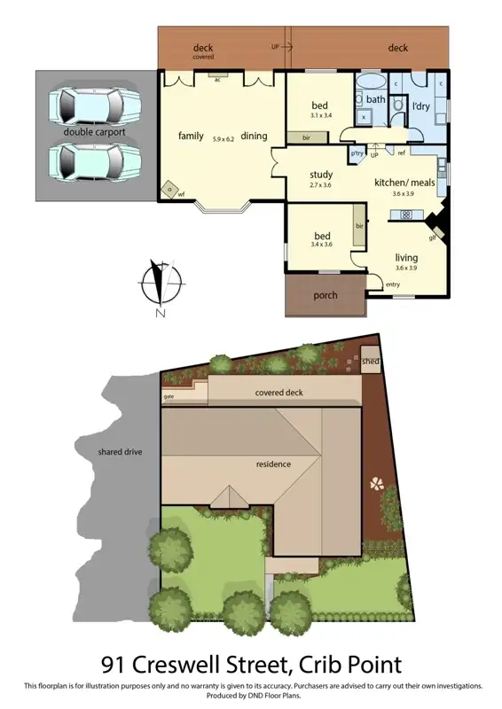 Floorplan of Homely house listing, 91 Creswell Street, Crib Point VIC 3919
