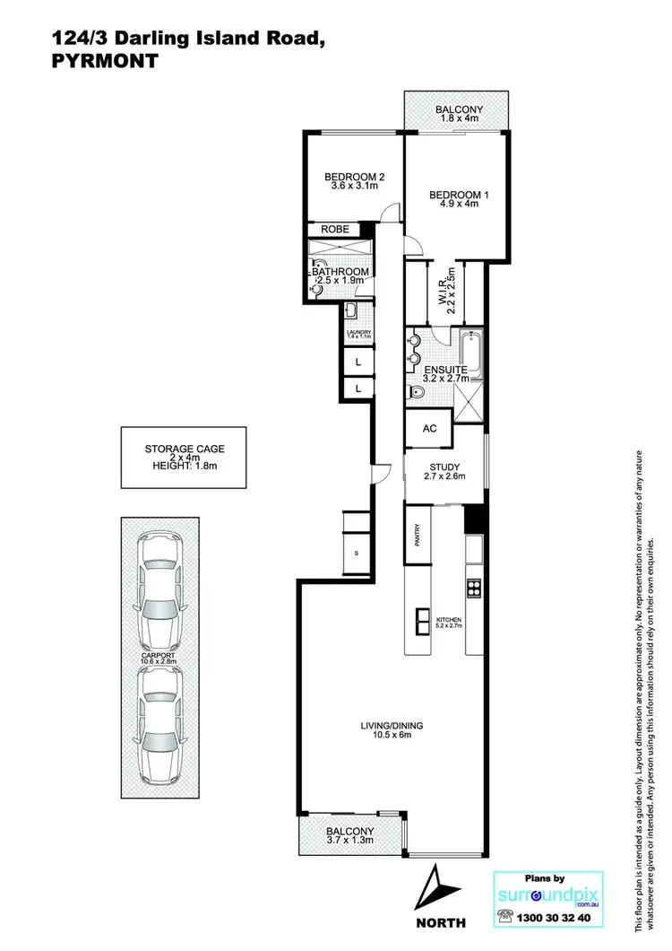 Floorplan of Homely apartment listing, 124/3 Darling Island Road, Pyrmont NSW 2009
