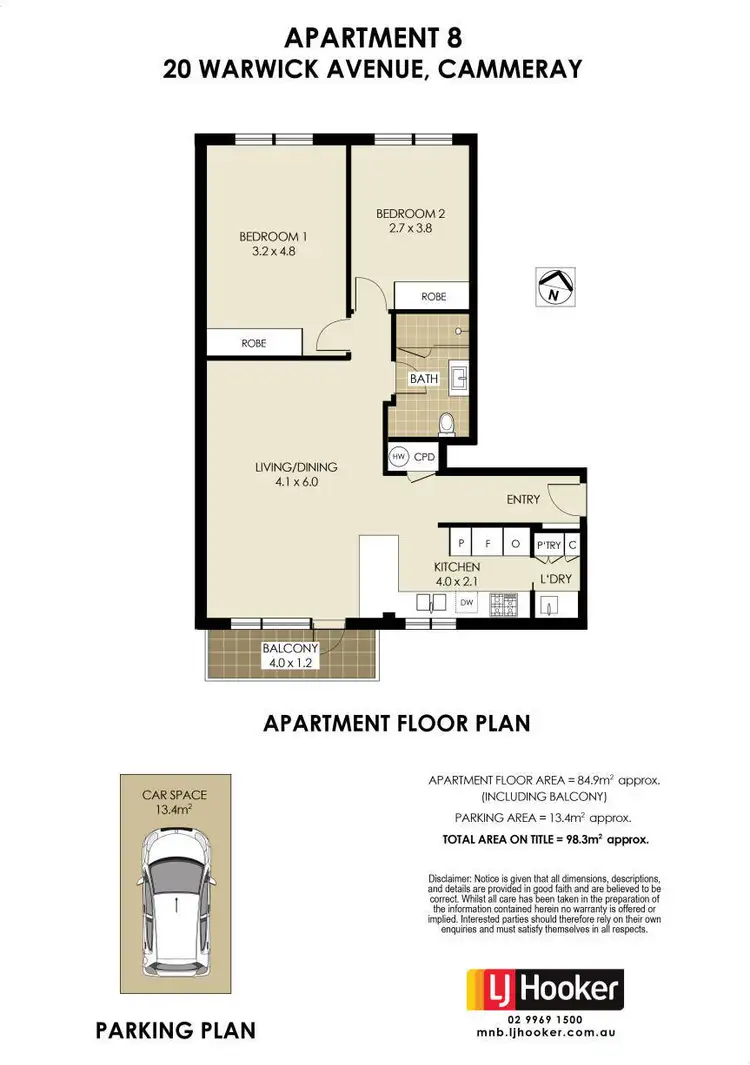 Floorplan of Homely apartment listing, 8/20 Warwick Avenue, Cammeray NSW 2062