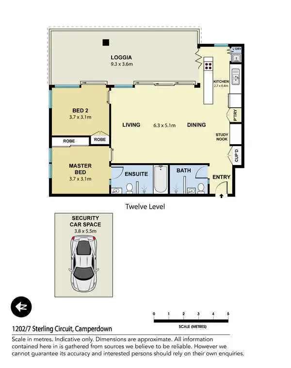 Floorplan of Homely apartment listing, 1202/7 Sterling Circuit, Camperdown NSW 2050