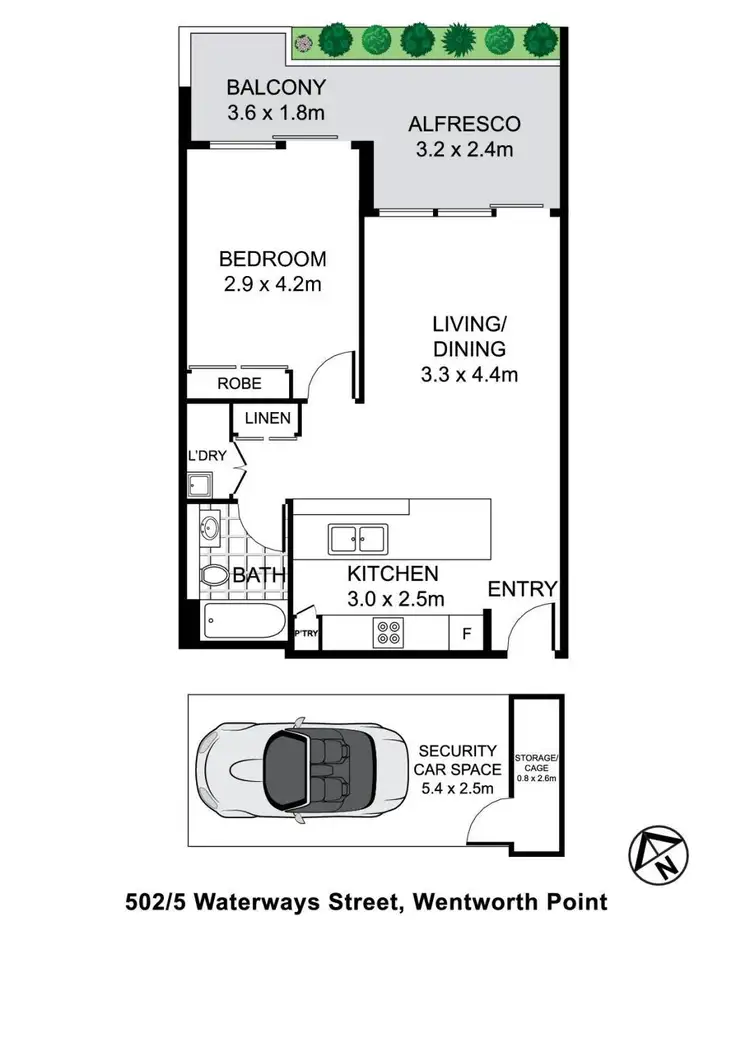 Floorplan of Homely apartment listing, 502/5 Waterways Street, Wentworth Point NSW 2127