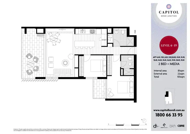 Floorplan of Homely apartment listing, 1001/253-255 Oxford Street, Bondi Junction NSW 2022