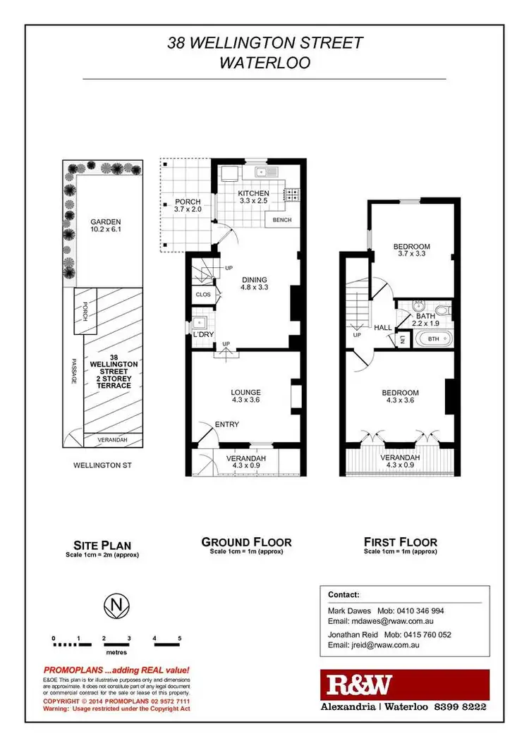 Floorplan of Homely terrace listing, 38 Wellington Street, Waterloo NSW 2017
