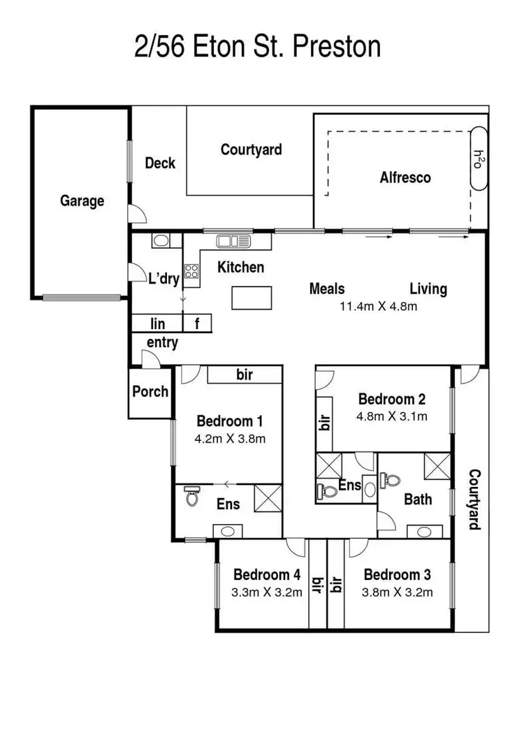 Floorplan of Homely townhouse listing, 2/56 Eton Street, Preston VIC 3072