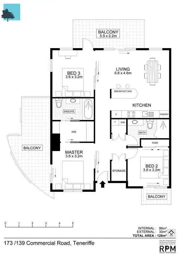 Floorplan of Homely apartment listing, 173/139 Commercial Road, Teneriffe QLD 4005