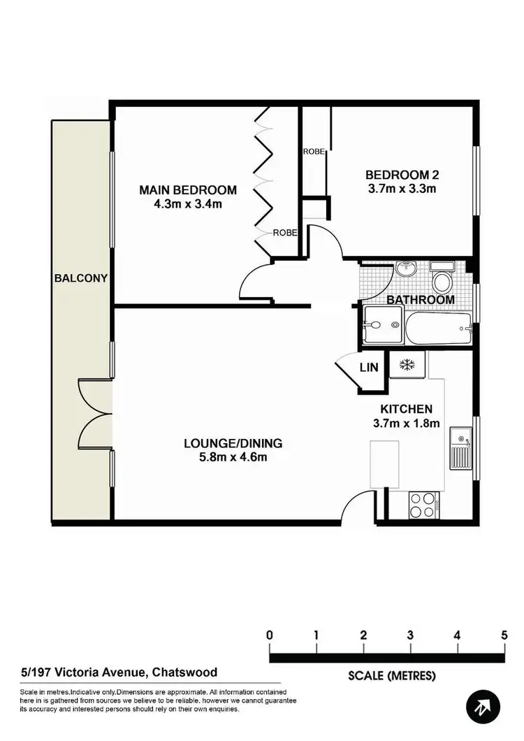Floorplan of Homely unit listing, Unit 5/197 Victoria Avenue, Chatswood NSW 2067