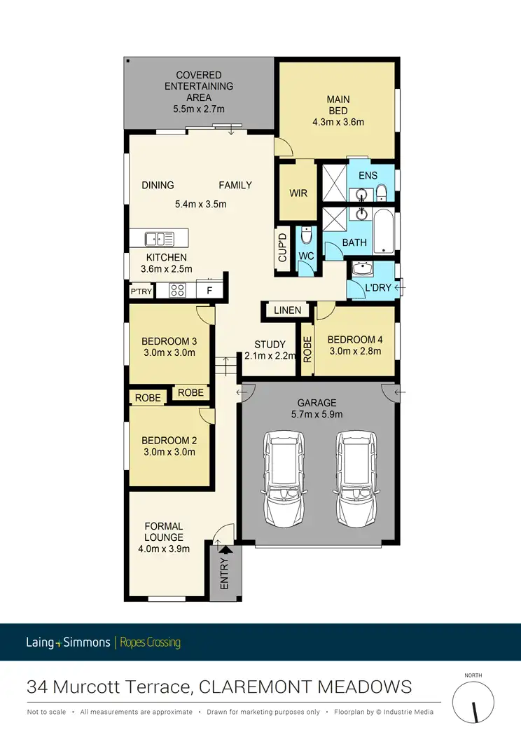 Floorplan of Homely house listing, 34 Murcott Terrace, Claremont Meadows NSW 2747