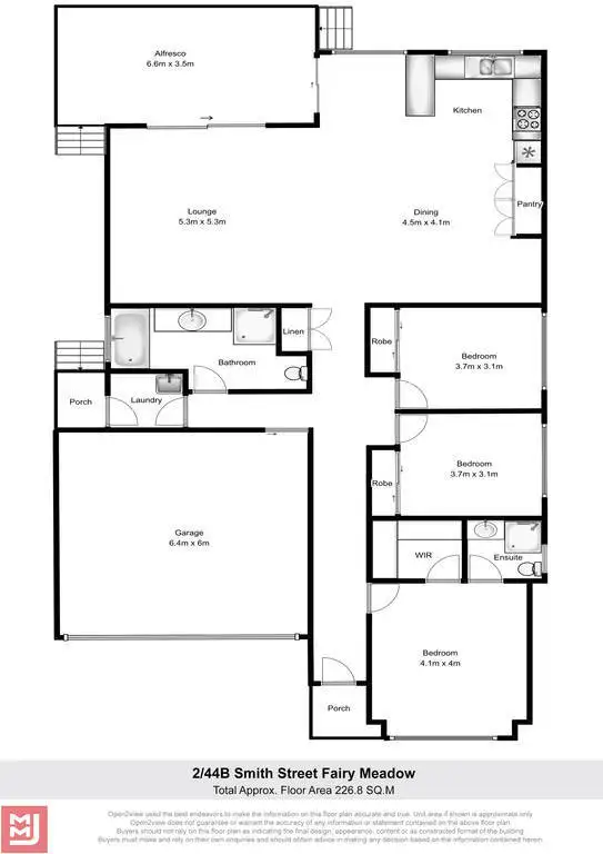 Floorplan of Homely villa listing, 2/44B Smith Street, Fairy Meadow NSW 2519