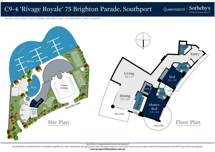 Floorplan of Homely apartment listing, C9-4/75 Brighton Parade, Southport QLD 4215
