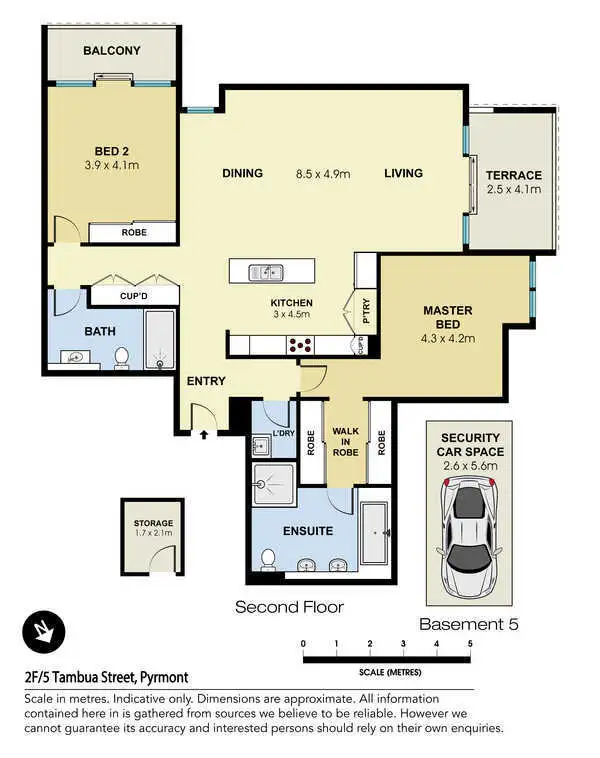 Floorplan of Homely apartment listing, 2F/5 Tambua Street, Pyrmont NSW 2009