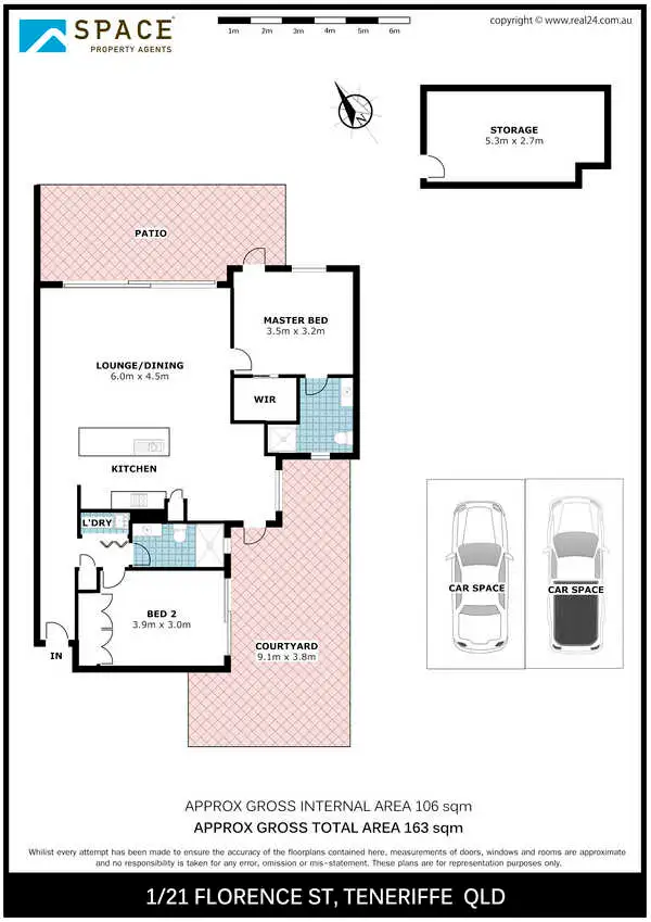 Floorplan of Homely apartment listing, 1/21 Florence Street, Teneriffe QLD 4005