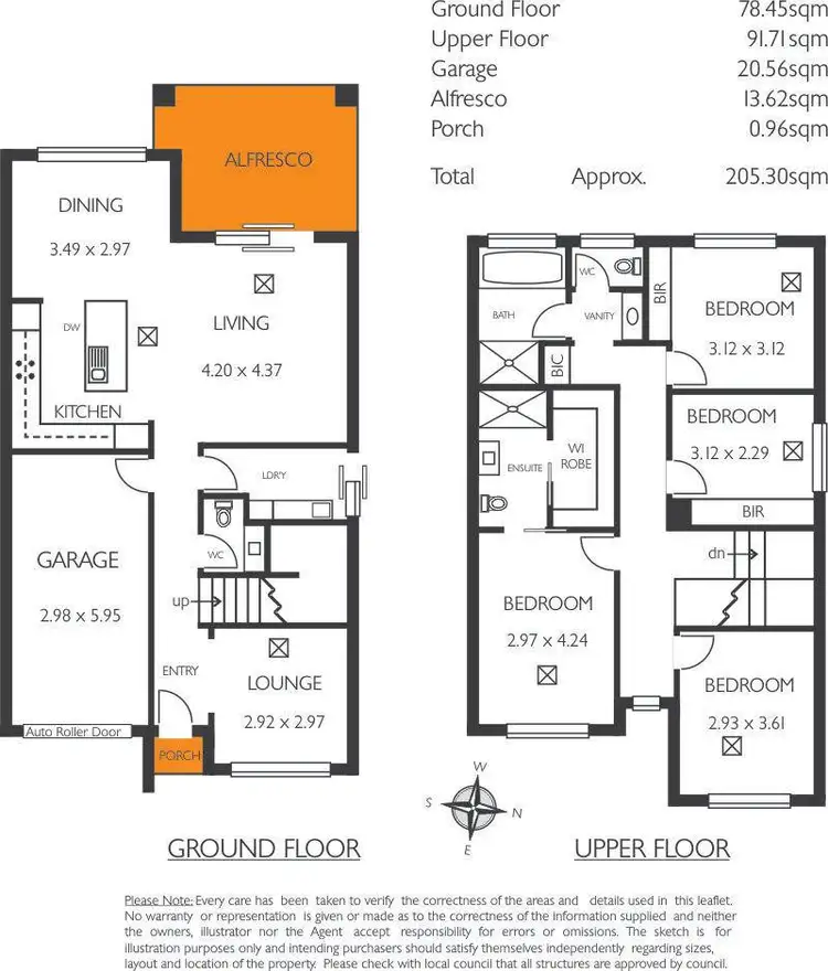 Floorplan of Homely townhouse listing, 3/9 Panalatinga Road, Reynella East SA 5161