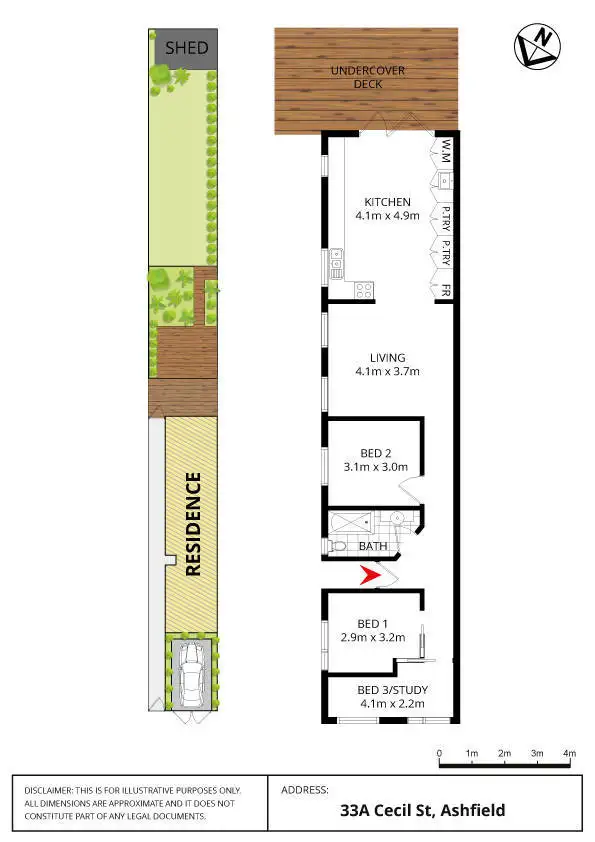 Floorplan of Homely semi-detached listing, 33a Cecil Street, Ashfield NSW 2131