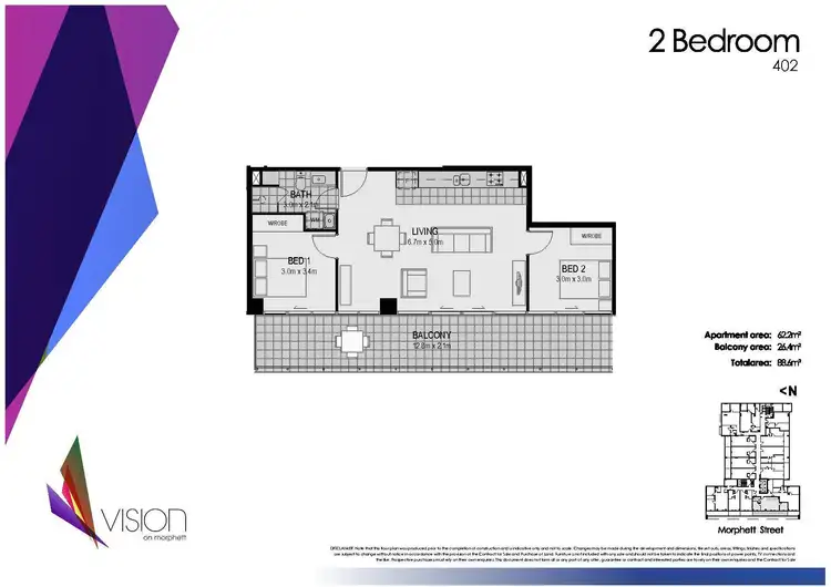 Floorplan of Homely apartment listing, 402/176 Morphett Street, Adelaide SA 5000
