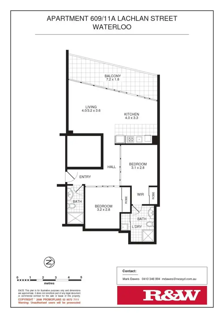 Floorplan of Homely apartment listing, 609/11A Lachlan Street, Waterloo NSW 2017