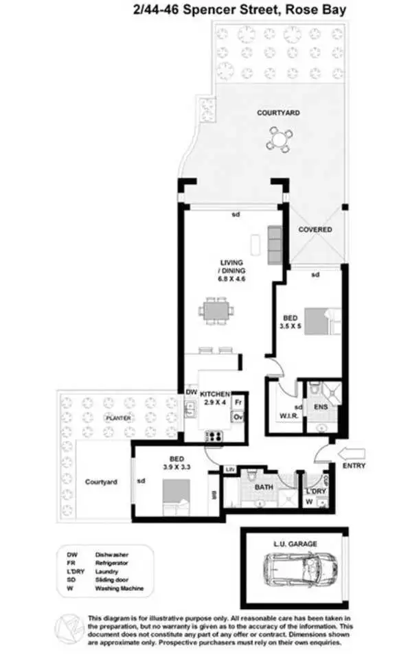 Floorplan of Homely apartment listing, 2/44-46 Spencer Street, Rose Bay NSW 2029