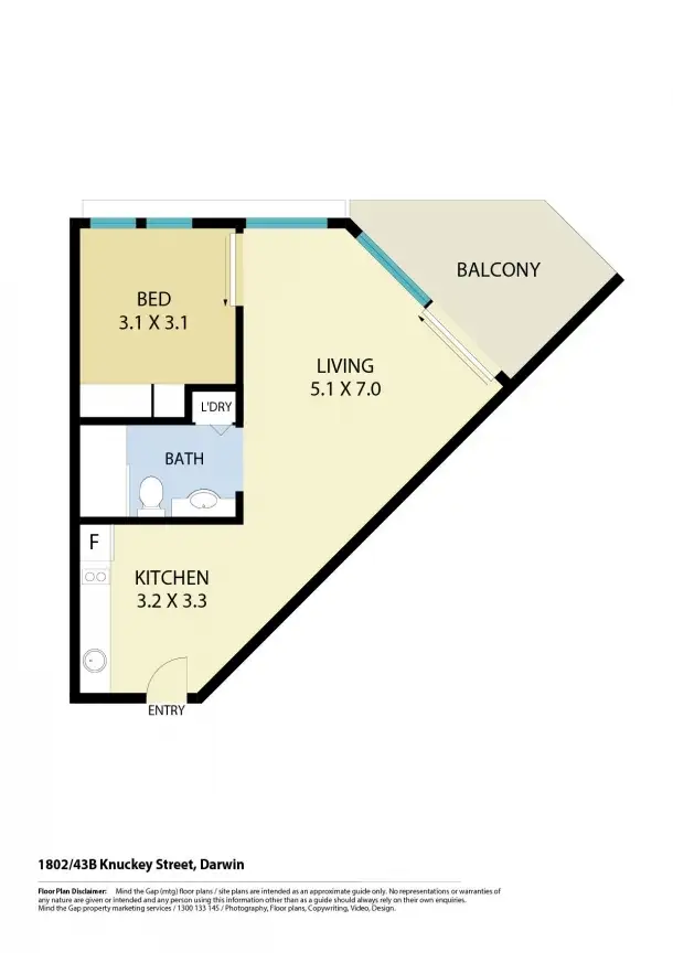 Floorplan of Homely unit listing, 1802/43B Knuckey Street, Darwin City NT 800