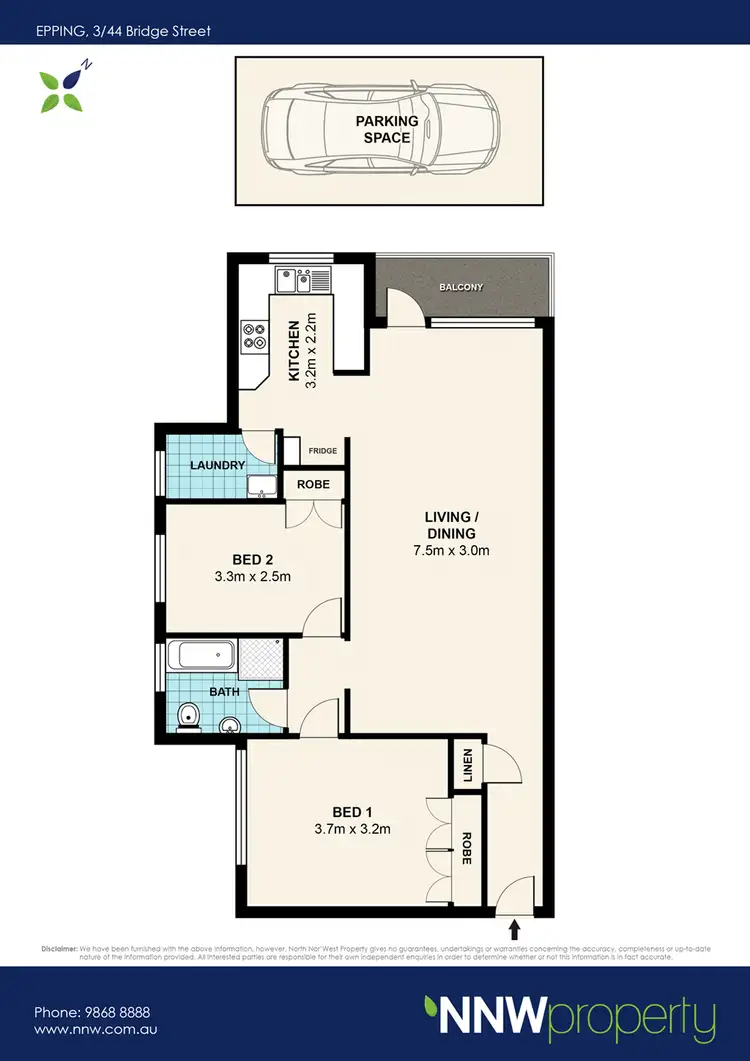 Floorplan of Homely unit listing, 3/44 Bridge Street, Epping NSW 2121