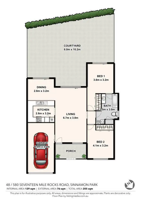 Floorplan of Homely townhouse listing, 48/580 Seventeen Mile Rocks Road, Sinnamon Park QLD 4073