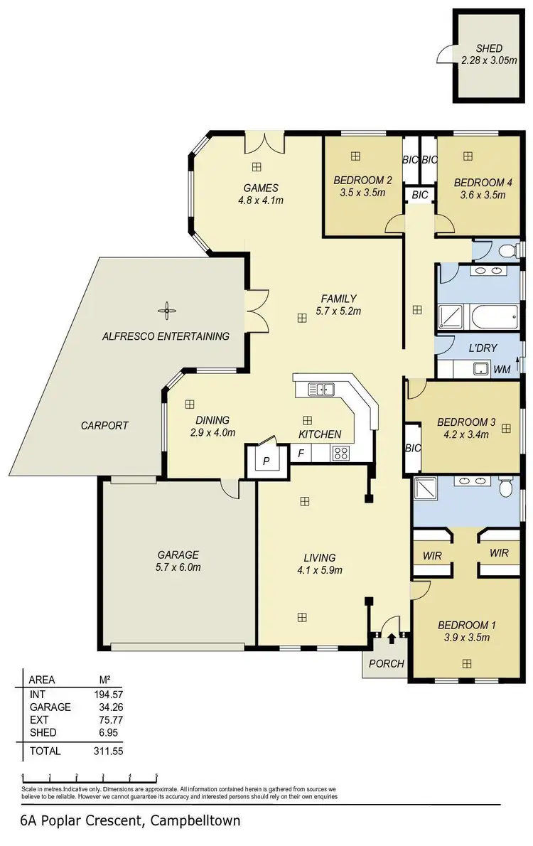 Floorplan of Homely house listing, 6A Poplar Crescent, Campbelltown SA 5074