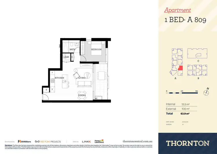 Floorplan of Homely apartment listing, A809/2 Lord Sheffield Circuit, Penrith NSW 2750
