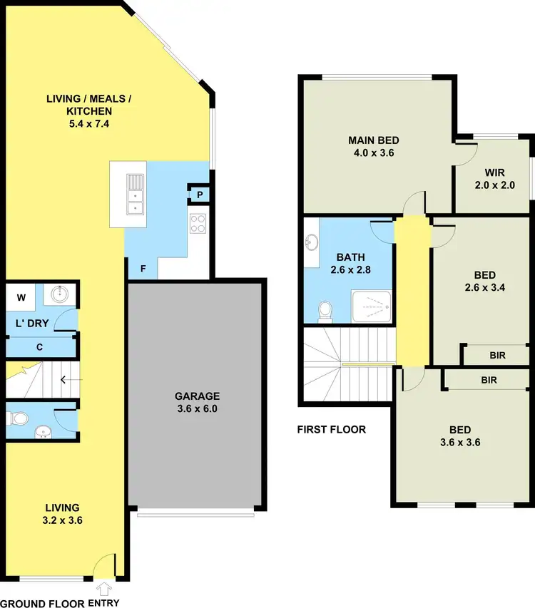 Floorplan of Homely townhouse listing, 2 Deakin Court, Broadmeadows VIC 3047