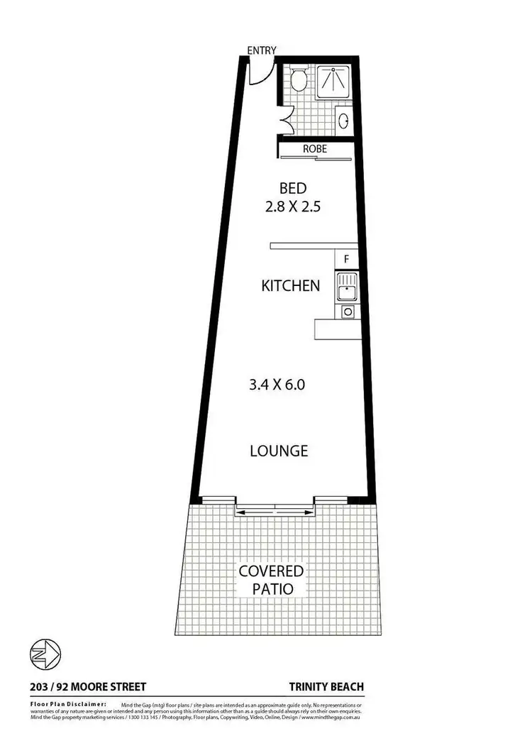 Floorplan of Homely apartment listing, 203/92-94 Moore Street, Trinity Beach QLD 4879
