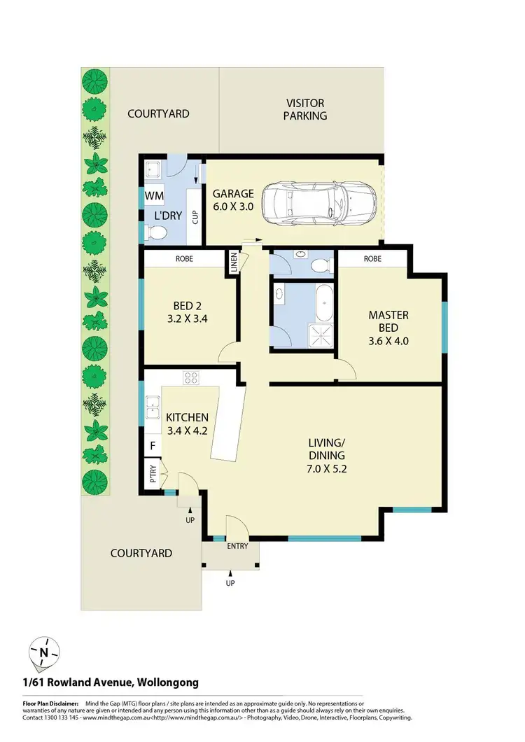 Floorplan of Homely villa listing, 1/61 Rowland Avenue, Wollongong NSW 2500