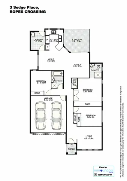Floorplan of Homely house listing, 3 Sedge Place, Ropes Crossing NSW 2760