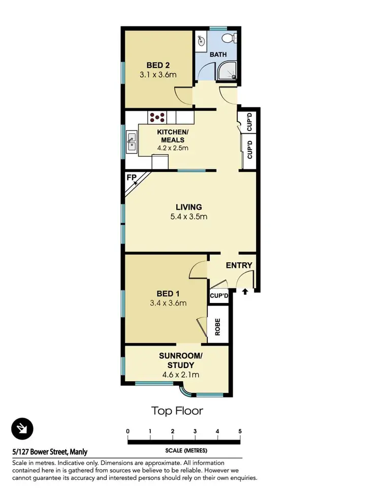 Floorplan of Homely apartment listing, 5/127 Bower Street, Manly NSW 2095