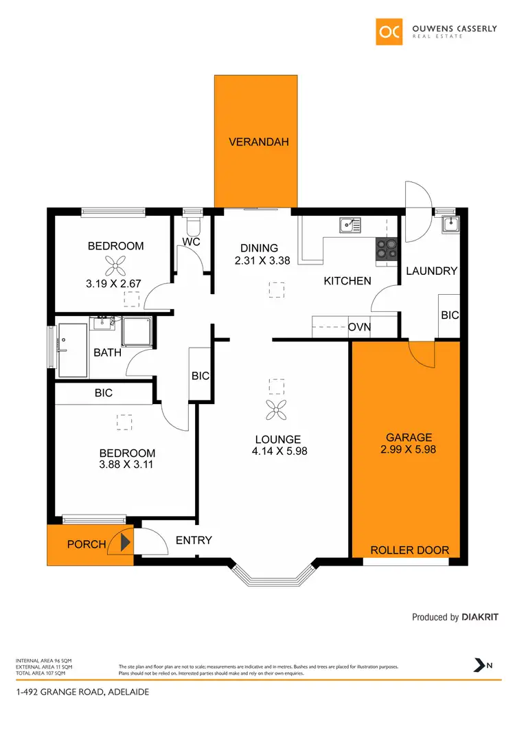 Floorplan of Homely unit listing, 1/492 Grange Road, Fulham Gardens SA 5024