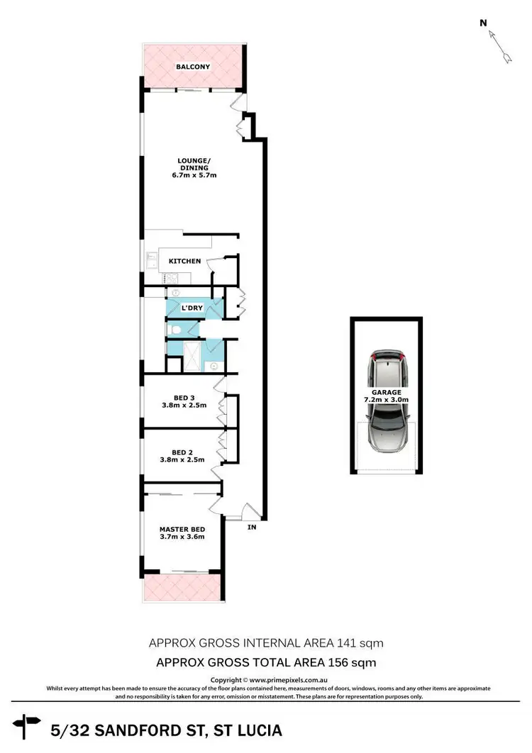 Floorplan of Homely apartment listing, 5/32 Sandford Street, St Lucia QLD 4067