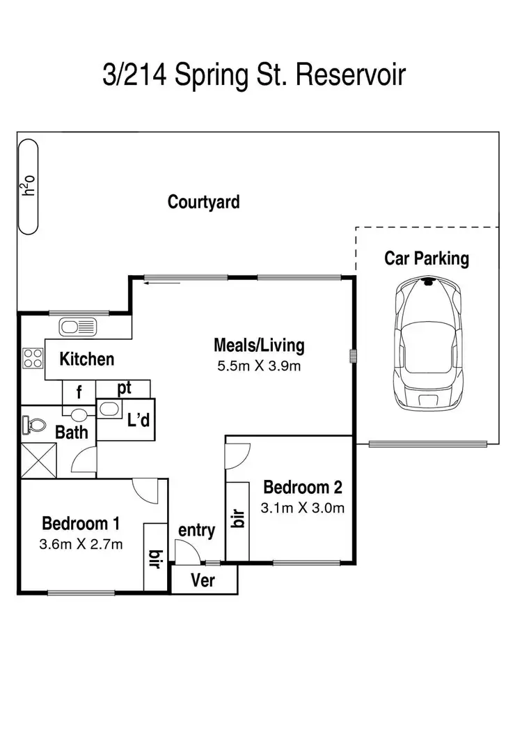 Floorplan of Homely unit listing, 3/214 Spring Street, Reservoir VIC 3073