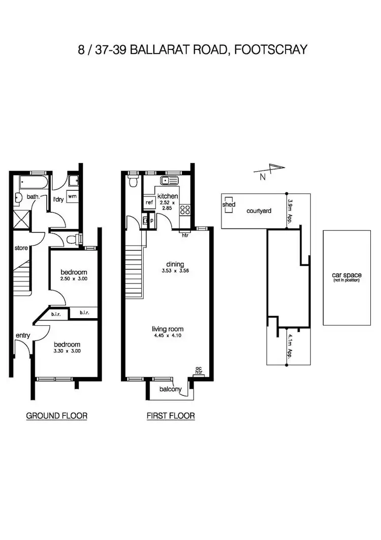 Floorplan of Homely townhouse listing, 8/37 Ballarat Road, Footscray VIC 3011