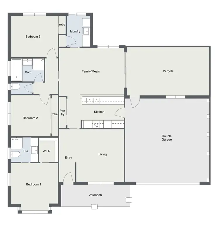 Floorplan of Homely house listing, 3 Patrick Place, Echuca VIC 3564